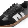 DREAM PAIRS Women’s Tennis Sneakers Walking Flat Low-Top Casual Lace-Up Comfortable Nia Fashion Sneakers Shoes(Black Multi)