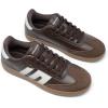 DREAM PAIRS Women’s Tennis Sneakers Walking Flat Low-Top Casual Lace-Up Comfortable Nia Fashion Sneakers Shoes(Brown)