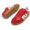 DREAM PAIRS Women’s Tennis Sneakers Walking Flat Low-Top Casual Lace-Up Comfortable Nia Fashion Sneakers Shoes(Red)