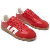 DREAM PAIRS Women’s Tennis Sneakers Walking Flat Low-Top Casual Lace-Up Comfortable Nia Fashion Sneakers Shoes(Red)