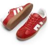 DREAM PAIRS Women’s Tennis Sneakers Walking Flat Low-Top Casual Lace-Up Comfortable Nia Fashion Sneakers Shoes(Red Multi)