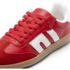 DREAM PAIRS Women’s Tennis Sneakers Walking Flat Low-Top Casual Lace-Up Comfortable Nia Fashion Sneakers Shoes(Red Multi)
