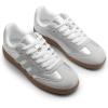 DREAM PAIRS Women’s Tennis Sneakers Walking Flat Low-Top Casual Lace-Up Comfortable Nia Fashion Sneakers Shoes(Silver Multi)
