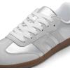 DREAM PAIRS Women’s Tennis Sneakers Walking Flat Low-Top Casual Lace-Up Comfortable Nia Fashion Sneakers Shoes(Silver Multi)