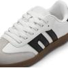 DREAM PAIRS Women’s Tennis Sneakers Walking Flat Low-Top Casual Lace-Up Comfortable Nia Fashion Sneakers Shoes(White Multi)