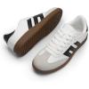 DREAM PAIRS Women’s Tennis Sneakers Walking Flat Low-Top Casual Lace-Up Comfortable Nia Fashion Sneakers Shoes(White Multi)