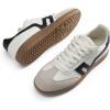 DREAM PAIRS Women’s Tennis Sneakers Walking Flat Low-Top Casual Lace-Up Comfortable Nia Fashion Sneakers Shoes(White/Grey/Black)