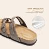 DREAM PAIRS Women’s Thong Slide Sandals with Cork Footbed Open Toe Adjustable Slip On Slippers Comfort Flat Sandals for Summer(Brown)