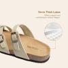DREAM PAIRS Women’s Thong Slide Sandals with Cork Footbed Open Toe Adjustable Slip On Slippers Comfort Flat Sandals for Summer(Natural)