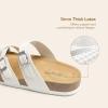 DREAM PAIRS Women’s Thong Slide Sandals with Cork Footbed Open Toe Adjustable Slip On Slippers Comfort Flat Sandals for Summer(White)