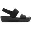 DREAM PAIRS Women’s Walking Sandals Lightweight Soft Footbed Low Wedge Comfort Indoor Outdoor Flat Sandals(All Black)