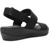 DREAM PAIRS Women’s Walking Sandals Lightweight Soft Footbed Low Wedge Comfort Indoor Outdoor Flat Sandals(All Black)