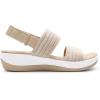 DREAM PAIRS Women’s Walking Sandals Lightweight Soft Footbed Low Wedge Comfort Indoor Outdoor Flat Sandals(Beige)