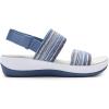 DREAM PAIRS Women’s Walking Sandals Lightweight Soft Footbed Low Wedge Comfort Indoor Outdoor Flat Sandals(Blue)