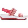 DREAM PAIRS Women’s Walking Sandals Lightweight Soft Footbed Low Wedge Comfort Indoor Outdoor Flat Sandals(Red)
