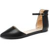 DREAM PAIRS Flapointed Women’s Casual D’Orsay Pointed Plain Ballet Comfort Soft Slip On Flats Shoes(All Black)