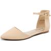 DREAM PAIRS Flapointed Women’s Casual D’Orsay Pointed Plain Ballet Comfort Soft Slip On Flats Shoes(All Nude)