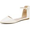 DREAM PAIRS Flapointed Women’s Casual D’Orsay Pointed Plain Ballet Comfort Soft Slip On Flats Shoes(All White)