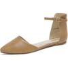 DREAM PAIRS Flapointed Women’s Casual D’Orsay Pointed Plain Ballet Comfort Soft Slip On Flats Shoes(Nude)
