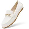 DREAM PAIRS Loafers for Women Casual Comfortable Slip On Flat Shoes Lightweight Leisure Work Shoes Comfort Walking Shoes(White)