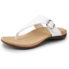DREAM PAIRS Orthotic Thong Sandals for Women, Arch Support Flip Flops, Comfortable Lightweight Slip On Sandals for Walking, Casual Summer Everyday Wear(White)