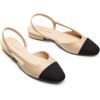 DREAM PAIRS Slingback Ballet Flats for Women Square Cap Toe Low Heel Dress Shoes Comfortable Work Flats for Office Party Wedding Business Casual(Nude)