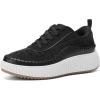 DREAM PAIRS Women Chunky City Tweed Comfortable Casual Platform Fashion Sneaker(Black)