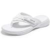 DREAM PAIRS Women’s Arch Support Flip Flops Comfortable Thong Sandals(White)