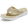 DREAM PAIRS Women’s Arch Support Soft Cushion Flip Flops Thong Sandals(Beige)