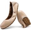 DREAM PAIRS Women’s Ballet Flats Foldable Round Toe Dressy Comfortable Slip On Dress Shoes(Nude)