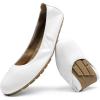 DREAM PAIRS Women’s Ballet Flats Foldable Round Toe Dressy Comfortable Slip On Dress Shoes(White)