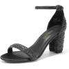 DREAM PAIRS Womens Chunkle(Black/Rhinestone)