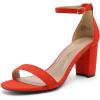 DREAM PAIRS Womens Chunkle(Red/Suede)