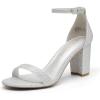 DREAM PAIRS Womens Chunkle(Silver/Glitter)