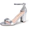 DREAM PAIRS Womens Chunkle(Silver-metallic)