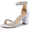 DREAM PAIRS Womens Chunkle(White-satin)