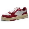 DREAM PAIRS Women’s Fashion Walking Skateboard Court Sneakers Comfortable Low-Top Lace-Up Non-Slip Retro Vintage Casual Classic Athletic Shoes(White/Red)
