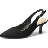 DREAM PAIRS Women’s Kitten Heel Slingback Pointed Closed Toe Low Stiletto Heels Dress Bridal Elegant Wedding Pumps Shoes(Black-suede)