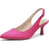 DREAM PAIRS Women’s Kitten Heel Slingback Pointed Closed Toe Low Stiletto Heels Dress Bridal Elegant Wedding Pumps Shoes(Hot Pink)