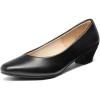 DREAM PAIRS Women’s Mila Low Chunky Heel Pump Shoes(Black/Pu)