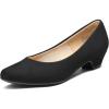 DREAM PAIRS Women’s Mila Low Chunky Heel Pump Shoes(Black/Suede)