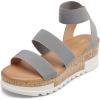 DREAM PAIRS Women’s Open Toe Elastic Ankle Strap Casual Flatform Platform Wedges Sandals(Grey)