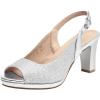 DREAM PAIRS Women’s Sexy High Chunky Heels Peep Toe Platform Block Slingback Dress Pumps Shoes(Silver)