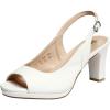 DREAM PAIRS Women’s Sexy High Chunky Heels Peep Toe Platform Block Slingback Dress Pumps Shoes(White/Pu)