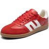 DREAM PAIRS Women’s Tennis Sneakers Walking Flat Low-Top Casual Lace-Up Comfortable Nia Fashion Sneakers Shoes(Red)