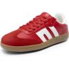 DREAM PAIRS Women’s Tennis Sneakers Walking Flat Low-Top Casual Lace-Up Comfortable Nia Fashion Sneakers Shoes(Red Multi)