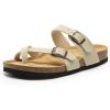 DREAM PAIRS Women’s Thong Slide Sandals with Cork Footbed Open Toe Adjustable Slip On Slippers Comfort Flat Sandals for Summer(Natural)