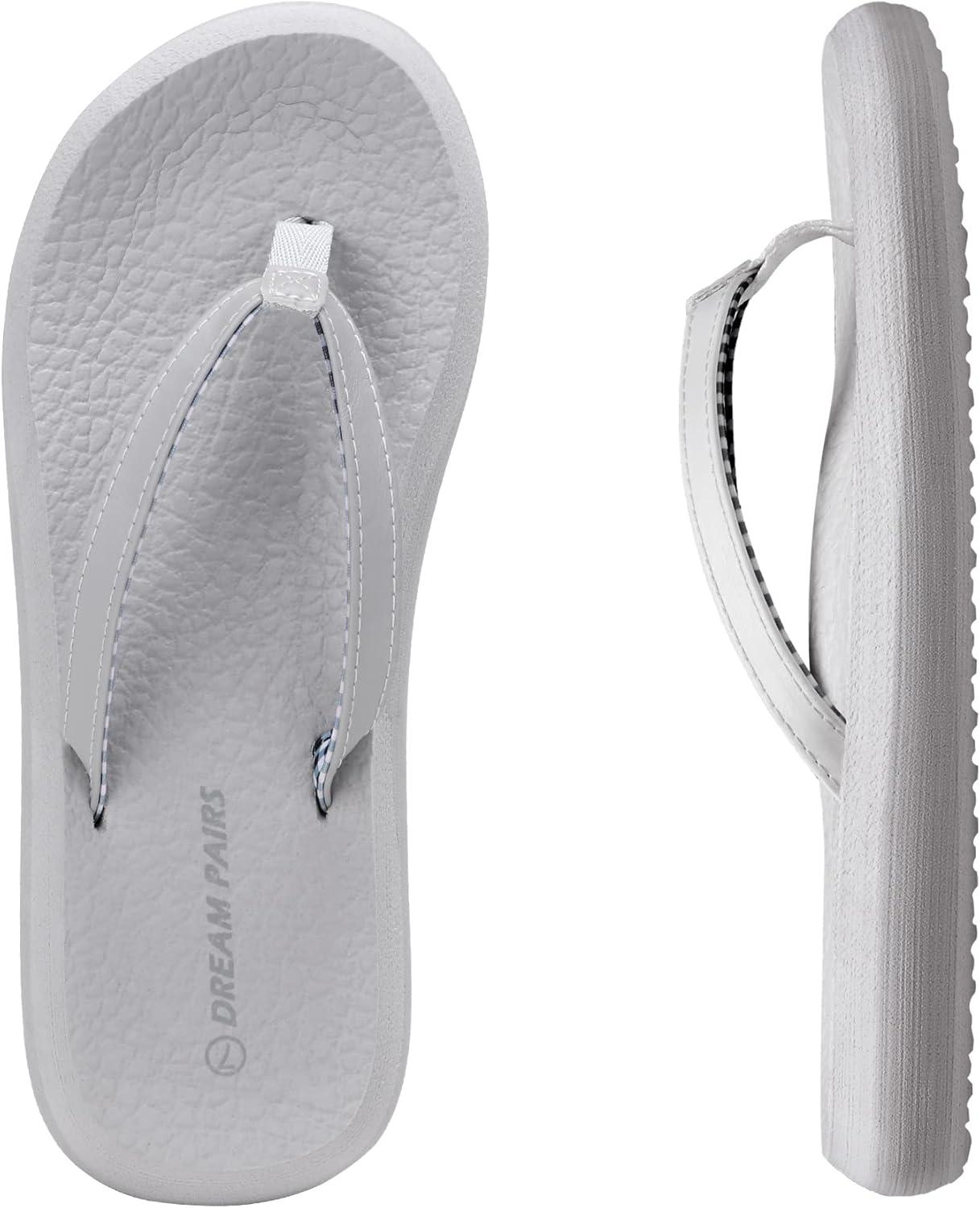 imageDREAM PAIRS Womens Arch Support Flip Flops Comfortable Soft Cushion Thong Sandals for Summer Beach Daily Casual WearGrey