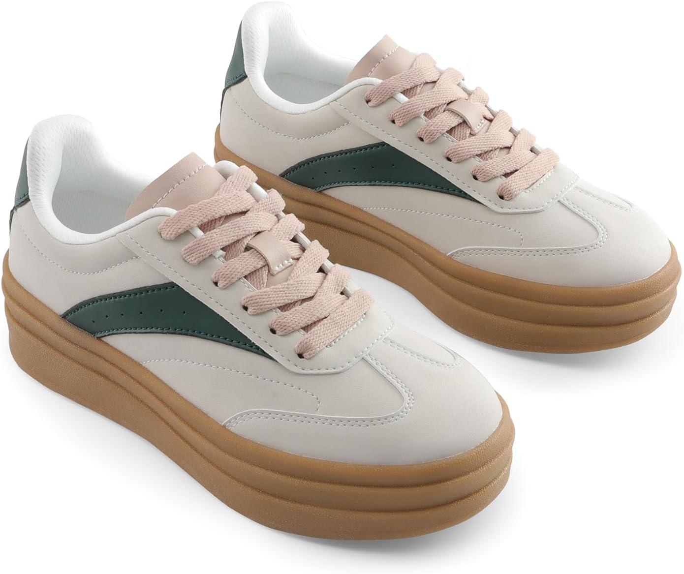 imageDREAM PAIRS Womens Platform Sneakers Walking Val Tennis LaceUp Comfortable Casual Fashion Sneakers ShoesGrey