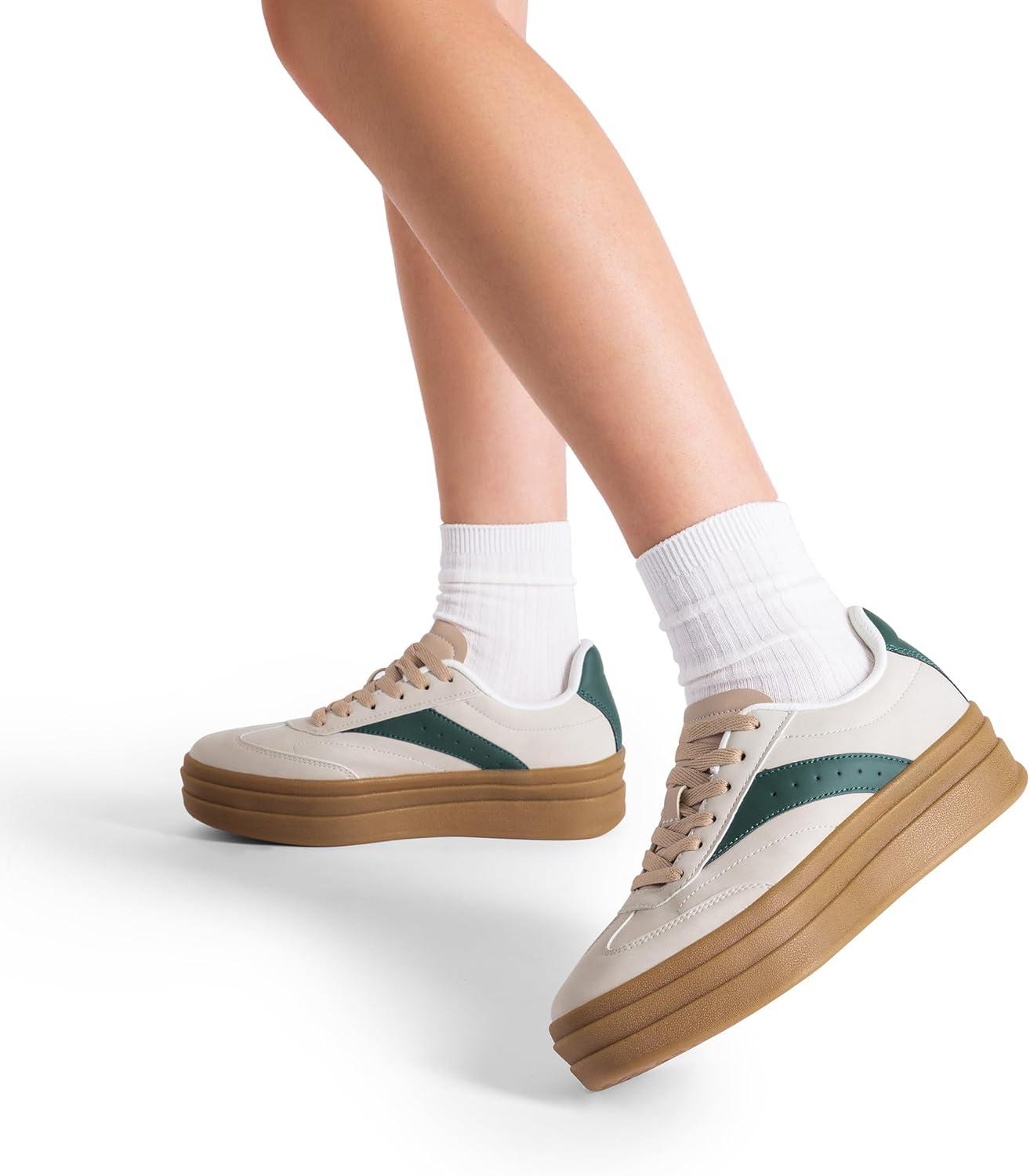 imageDREAM PAIRS Womens Platform Sneakers Walking Val Tennis LaceUp Comfortable Casual Fashion Sneakers ShoesGrey